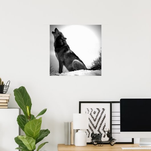 Affiche Wolf Howat at Moon Imprimer - Affiche Wolf (Bureau à domicile)