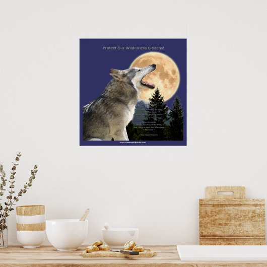 Affiche WOLF HOWL & MOON Art (Cuisine)