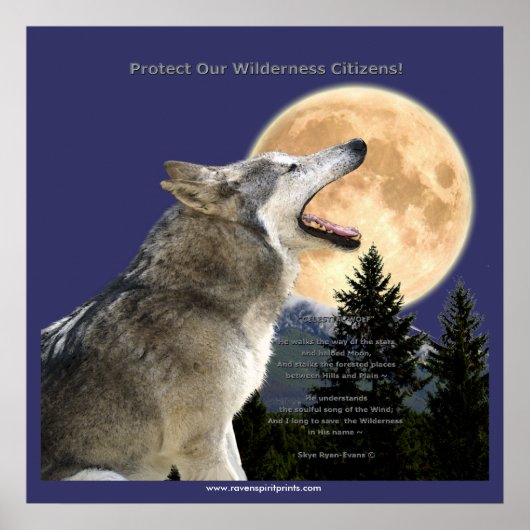 Affiche WOLF HOWL & MOON Art (Devant)