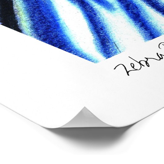 Affiche Zebra Blue par Lee Vandergrift (Coin)