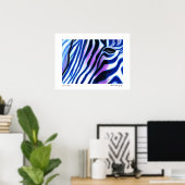 Affiche Zebra Blue par Lee Vandergrift (Bureau à domicile)