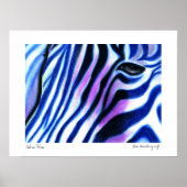 Affiche Zebra Blue par Lee Vandergrift (Devant)