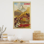 Affiche Zermatt Suisse Switzerland Gornergratbahn (Cuisine)