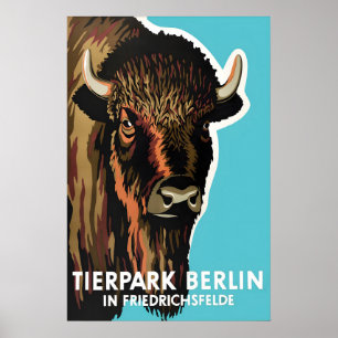 Affiche Zoo Berlin Bison Art Mural Vintage