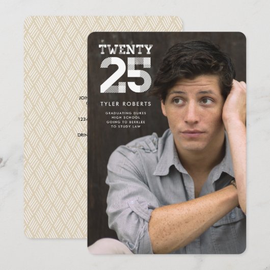 Afficher la graduation 2025 Faire-part photo (Devant / Derrière)