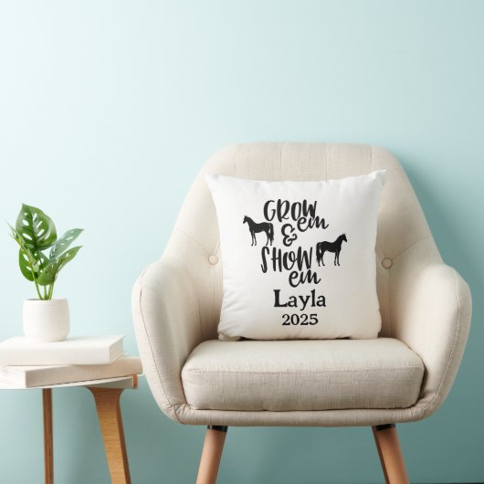 Afficher le Coussin de nom personnalisé du cheval (Chaise)