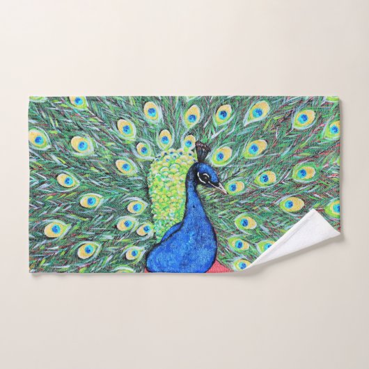 Afficher Peacock Peainting (Serviette à main)