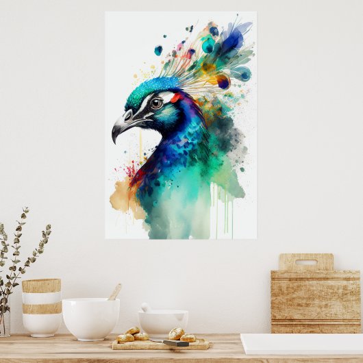 Afficher vos couleurs - Poster Peacock Imprimer (Cuisine)