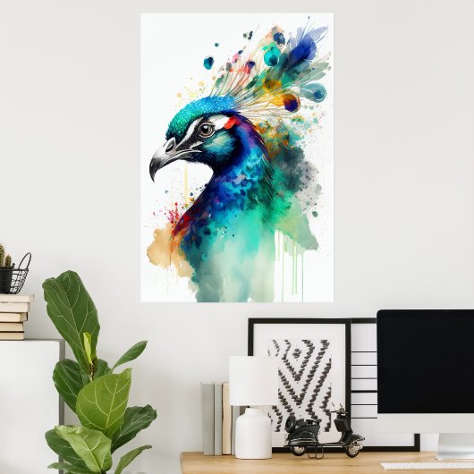 Afficher vos couleurs - Poster Peacock Imprimer (Bureau à domicile)