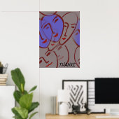 Affiches Abstraites des visages bleus (Bureau à domicile)