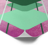 Affiches AP0010 Toile Fuchsia Vert Géométrique (Coin)
