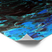 Affiches Art Décor Moderne Bleu Abstrait (Coin)