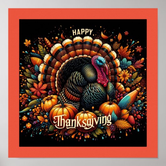 Affiches Art et Décor du mur du bon thanksgiving (Devant)