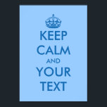 Affiches Blue KeepCalm | modèle personnalisable<br><div class="desc">Affiches de Navy Blue KeepCalm | modèle personnalisable. Vintage Conserver la tranquillité | Customisez avec votre texte. Restez calme et continuez votre parodie de design. Reste calme et continue à danser. Restez calme et continuez. Restez calme et faites vos courses. La typographie du slogan 2ÈME GUERRE MONDIALE vintage.</div>