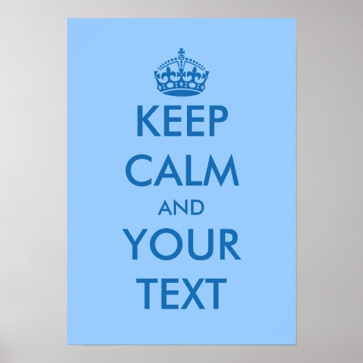 Affiches Blue KeepCalm | modèle personnalisable (Devant)