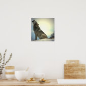 Affiches carrés - affiche de loup hurlant Imprimer (Cuisine)