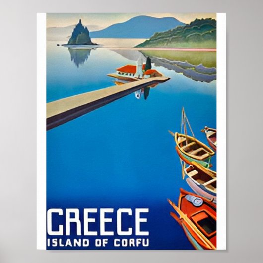 Affiches d'art de voyage en Grèce vintage (Devant)