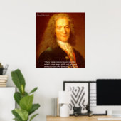 Affiches d'art fin Voltaire Citation Raison (Bureau à domicile)