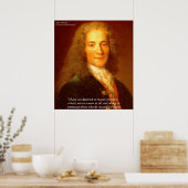 Affiches d'art fin Voltaire Citation Raison (Cuisine)