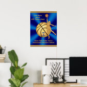 Affiches de basket-ball pour filles senior bleu et (Bureau à domicile)