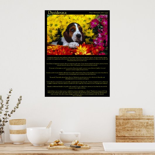 Affiches de Beagle de fleurs de Desiderata (Cuisine)