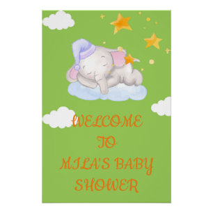 AFFICHES DE BIENVENUE BABY SHOWER POSTER BÉBÉ ELEP