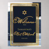 Affiches de bienvenue bat mitzvah | Aquarelle Abst (Devant)