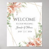 Affiches de bienvenue Blush Roses (Devant)