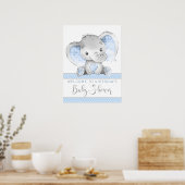 Affiches de bienvenue de Baby shower des éléphants (Cuisine)
