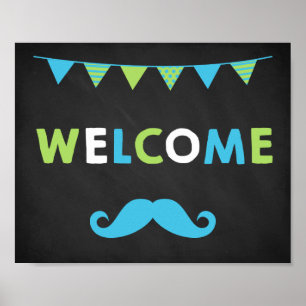 Affiches de bienvenue de tableau de bord bleu et v