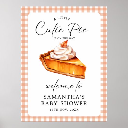 Affiches de bienvenue du Baby shower d'automne du  (Devant)