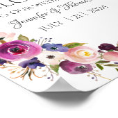 Affiches de bienvenue Roses violet et bleu (Coin)