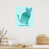 Affiches de chat abstraites bleu-vert parfaites (Cuisine)