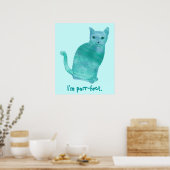 Affiches de chat abstraites bleu-vert parfaites (Cuisine)