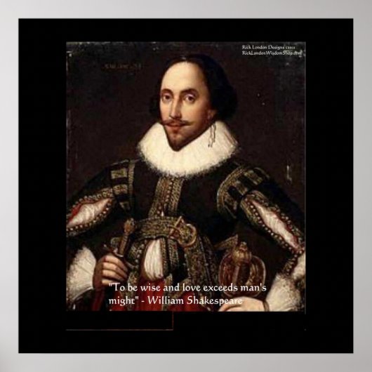 Affiches de citations de Shakespeare "Amour/Puissa (Devant)