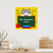 Affiches de classe pour chaton mignon (Cuisine)