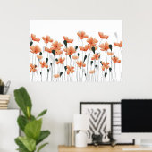 Affiches de coquelicots et botanique moderne légèr (Bureau à domicile)