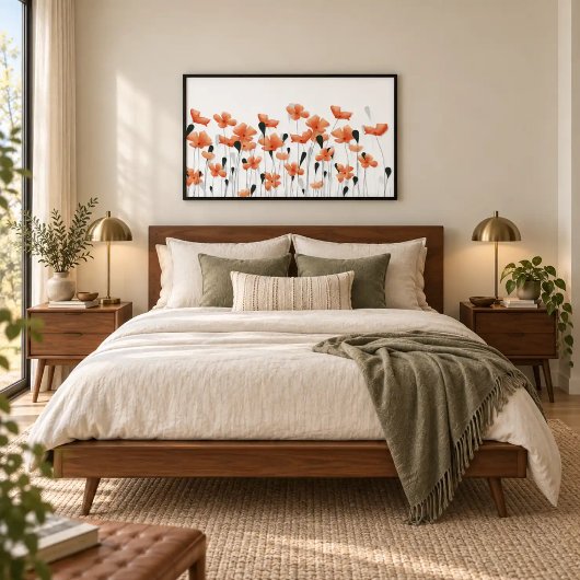 Affiches de coquelicots et botanique moderne légèr