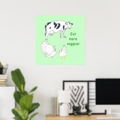 Affiches de dinde de vache de poulet mangez plus d (Bureau à domicile)