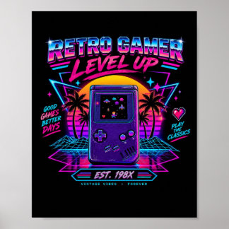 Affiches de jeux vidéo néon Synthwave pour salle d