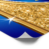 Affiches de la meilleure qualité en bleu et en or, (Coin)