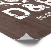 Affiches de mariage en bois rustique avec bois de  (Coin)