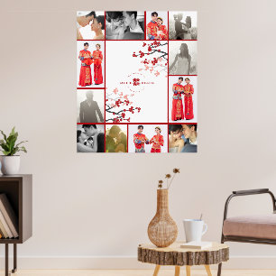Affiches de mariage Red Sakuras & Double Happiness