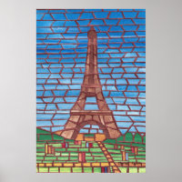 Affiches de peinture en mosaïque de la Tour Eiffel