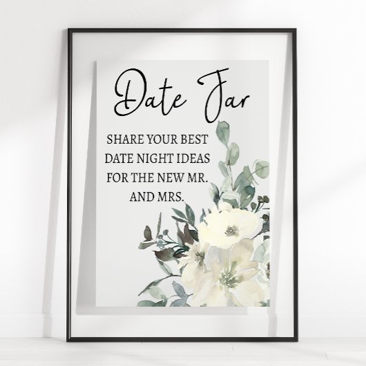 Affiches de roses blanches d'ivoire Fleurs Nuit de