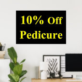 Affiches de salon de coiffure 10 % de réduction Pé (Bureau à domicile)