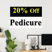 Affiches de salon de coiffure 20% de réduction Péd (Bureau à domicile)