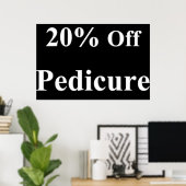 Affiches de salon de coiffure 20% de réduction Péd (Bureau à domicile)