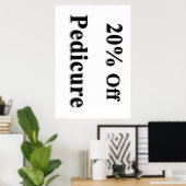 Affiches de salon de coiffure 20% de réduction Péd (Bureau à domicile)