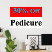 Affiches de salon de coiffure 30% de réduction Péd (Bureau à domicile)